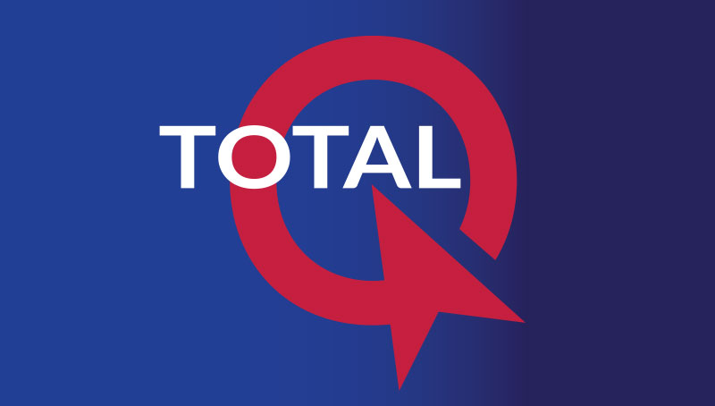 Vitaquest TotalQ with red arrow and blue background showing Vitaquest's committment to quality.