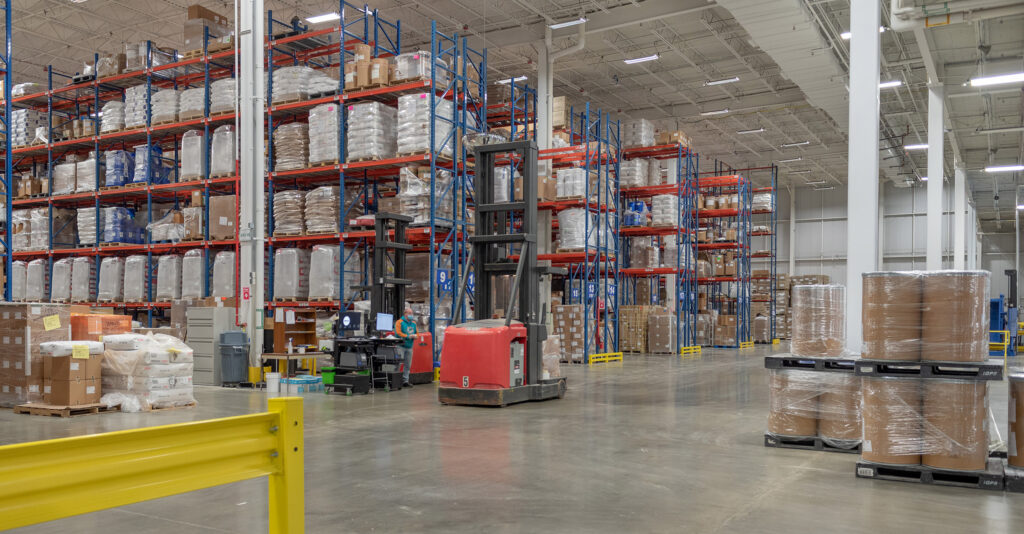 Large Vitaquest Warehouse of ingredients and orders for custom formulated manufacturing of vitamin supplements and nutraceuticals