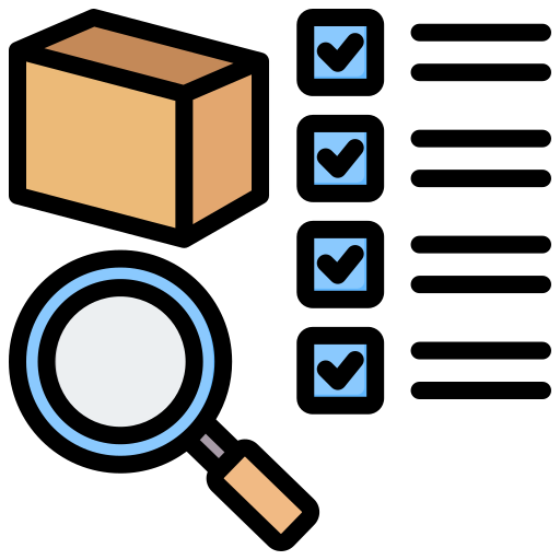 Illustration showing a magnifying galss and checked boxes, depcting quality check. Illustration showing a magnifying galss and checked boxes, depcting quality check.